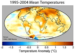 Global Warming Map by Robert A. Rohde public domain image