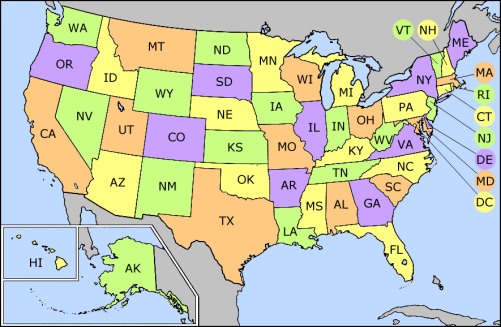 USA Geography Initials