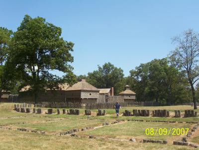 Foreground is the outline of the original fort, background is the current fort